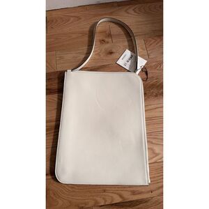 Toteme Slim Tote Palmellata Leather Shoulder Bag Milk White NWT